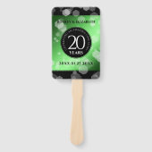 Eleganter 20. Smaragdgrüner Hochzeitstag Fächer (Vorderseite)