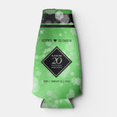 Eleganter 20. Smaragdgrüner Hochzeitstag Flaschenkühler (Vorderseite)