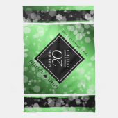 Eleganter 20. Smaragdgrüner Hochzeitstag Geschirrtuch (Vertikal)