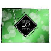 Eleganter 20. Smaragdgrüner Hochzeitstag Große Geschenktüte (Rückseite)