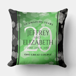 Eleganter 20. Smaragdgrüner Hochzeitstag Kissen