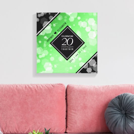 Eleganter 20. Smaragdgrüner Hochzeitstag Leinwanddruck (Insitu (Wohnzimmer))