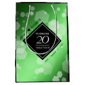 Eleganter 20. Smaragdgrüner Hochzeitstag Mittlere Geschenktüte (Vorderseite)