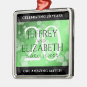 Eleganter 20. Smaragdgrüner Hochzeitstag Ornament Aus Metall (Links)