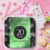 Eleganter 20. Smaragdgrüner Hochzeitstag Pappteller (Party)