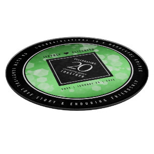 Eleganter 20. Smaragdgrüner Hochzeitstag Schneidebrett