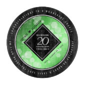 Eleganter 20. Smaragdgrüner Hochzeitstag Schneidebrett (Vorderseite)