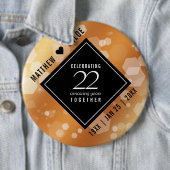Eleganter 22. Geburtstag der Kupferhochzeit Button (Beispiel)