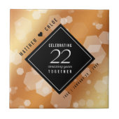 Eleganter 22. Geburtstag der Kupferhochzeit Fliese (Vorderseite)