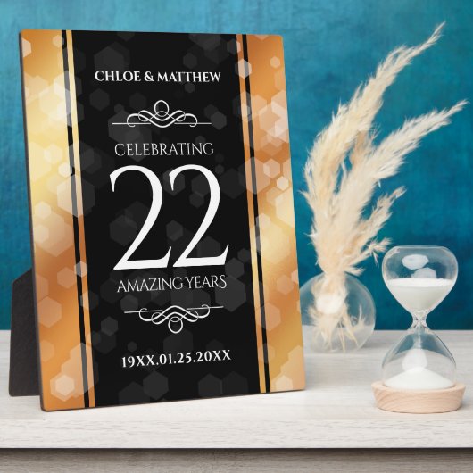 Eleganter 22. Geburtstag der Kupferhochzeit Fotoplatte (Seite)