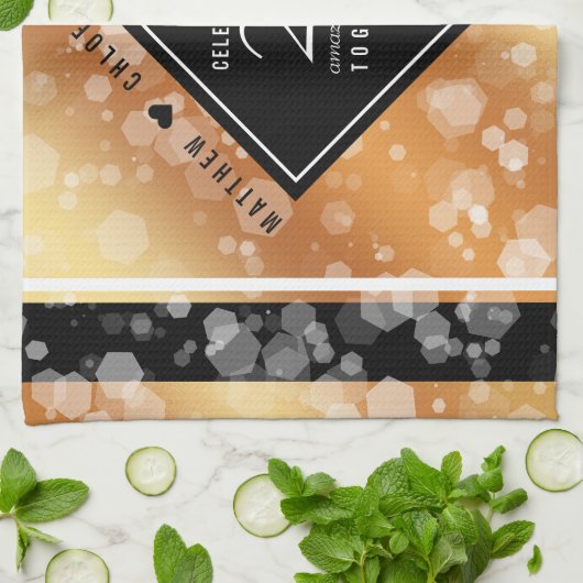 Eleganter 22. Geburtstag der Kupferhochzeit Geschirrtuch (Gefaltet)