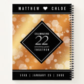 Eleganter 22. Geburtstag der Kupferhochzeit Notizblock (Rückseite)