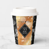 Eleganter 22. Geburtstag der Kupferhochzeit Pappbecher (Rückseite)