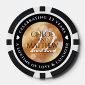 Eleganter 22. Geburtstag der Kupferhochzeit Pokerchips (Vorderseite)