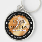 Eleganter 22. Geburtstag der Kupferhochzeit Schlüsselanhänger (Vorne)