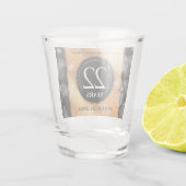 Eleganter 22. Geburtstag der Kupferhochzeit Schnapsglas (Rückseite)