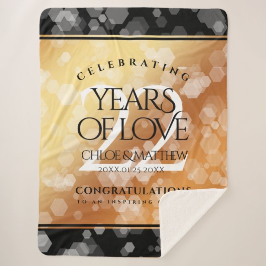 Eleganter 22. Geburtstag der Kupferhochzeit Sherpadecke (Vorderseite)