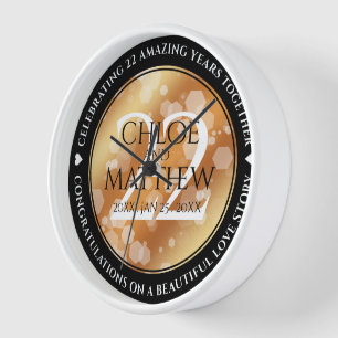 Eleganter 22. Geburtstag der Kupferhochzeit Uhr