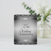 Eleganter 25. Hochzeitstag Einladung (Stehend Vorderseite)