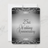 Eleganter 25. Hochzeitstag Einladung (Vorderseite)