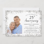 Eleganter 25. Hochzeitstag Einladung (Vorderseite)