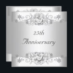 Eleganter 25-jähriger Silver White Diamond Einladung<br><div class="desc">Eleganter 25-jähriger Silver White Diamond Jewel. Eleganter klassischer Jeden Anlaß einfach das Alter ändern. Party Geburtstag lädt Vorlage ein</div>