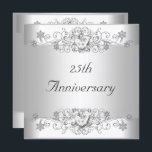 Eleganter 25-jähriger Silver White Diamond Einladung<br><div class="desc">Eleganter 25-jähriger Silver White Diamond Jewel. Eleganter klassischer Jeden Anlaß einfach das Alter ändern. Party Geburtstag lädt Vorlage ein</div>