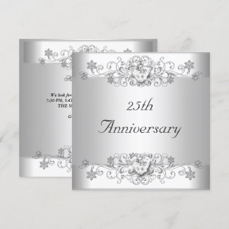 Eleganter 25-jähriger Silver White Diamond Einladung