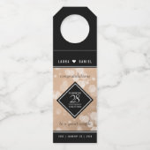 Eleganter 28. Geburtstag von Linen Flaschenanhänger (Rückseite)