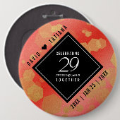 Eleganter 29. Garnet Hochzeitstag Button (Vorne & Hinten)