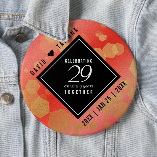 Eleganter 29. Garnet Hochzeitstag Button (Beispiel)