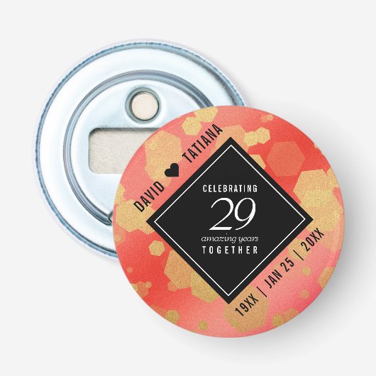 Eleganter 29. Garnet Hochzeitstag Flaschenöffner (Vorderseite)