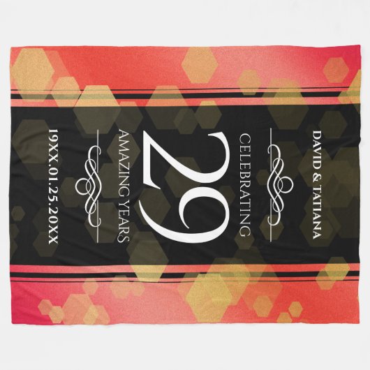 Eleganter 29. Garnet Hochzeitstag Fleecedecke (Vorderseite (Horizontal))