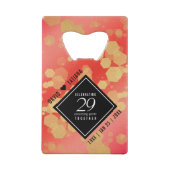 Eleganter 29. Garnet Hochzeitstag Geldbeutel Flaschenöffner (Rückseite)