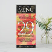 Eleganter 29. Garnet Hochzeitstag Menükarte