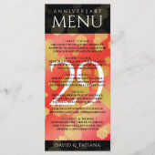 Eleganter 29. Garnet Hochzeitstag Menükarte