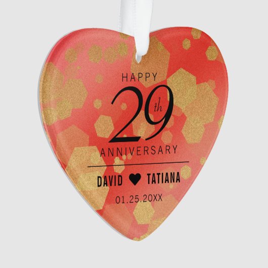 Eleganter 29. Garnet Hochzeitstag Ornament (Vorderseite)