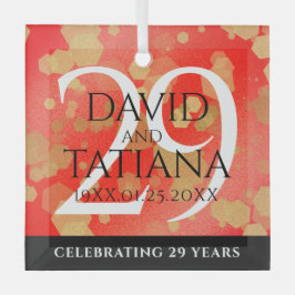 Eleganter 29. Garnet Hochzeitstag Ornament Aus Glas