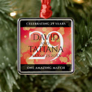 Eleganter 29. Garnet Hochzeitstag Ornament Aus Metall