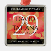 Eleganter 29. Garnet Hochzeitstag Ornament Aus Metall (Vorne)