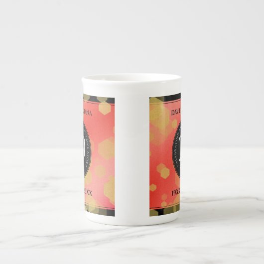 Eleganter 29. Garnet Hochzeitstag Porzellantasse (Vorderseite)