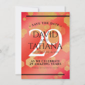 Eleganter 29. Garnet Hochzeitstag Save The Date (Vorderseite)