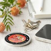 Eleganter 29. Garnet Hochzeitstag Schlüsselanhänger (Seite)