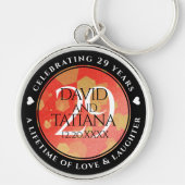 Eleganter 29. Garnet Hochzeitstag Schlüsselanhänger (Vorne)