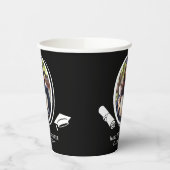 Eleganter 2-Foto-Abschluss-Diplomalleiter Schwarz- Pappbecher (Links)