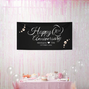 Eleganter 30. Geburtstag der Perlen (4'x8') Banner