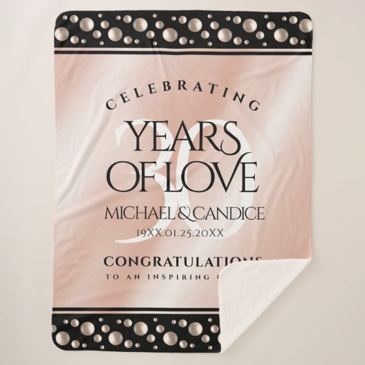 Eleganter 30. Geburtstag der Perlen Sherpadecke (Vorderseite)