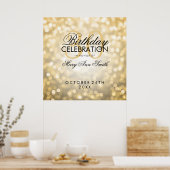 Eleganter 30. Geburtstag Party Glitzer Lights Gold Poster (Küche)