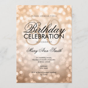 Eleganter 30. Geburtstag Party Kupfer Glitzer Ligh Einladung