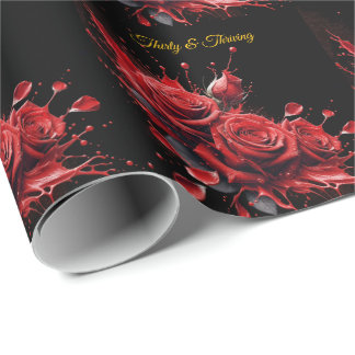 Eleganter 30. Geburtstag - Rose in Bloom Geschenkpapier
